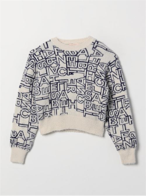 GIROCOLLO TRICOT JACQUARD LETTERING ELISABETTA FRANCHI La Mia Bambina | EFMA146 C FL201/D532